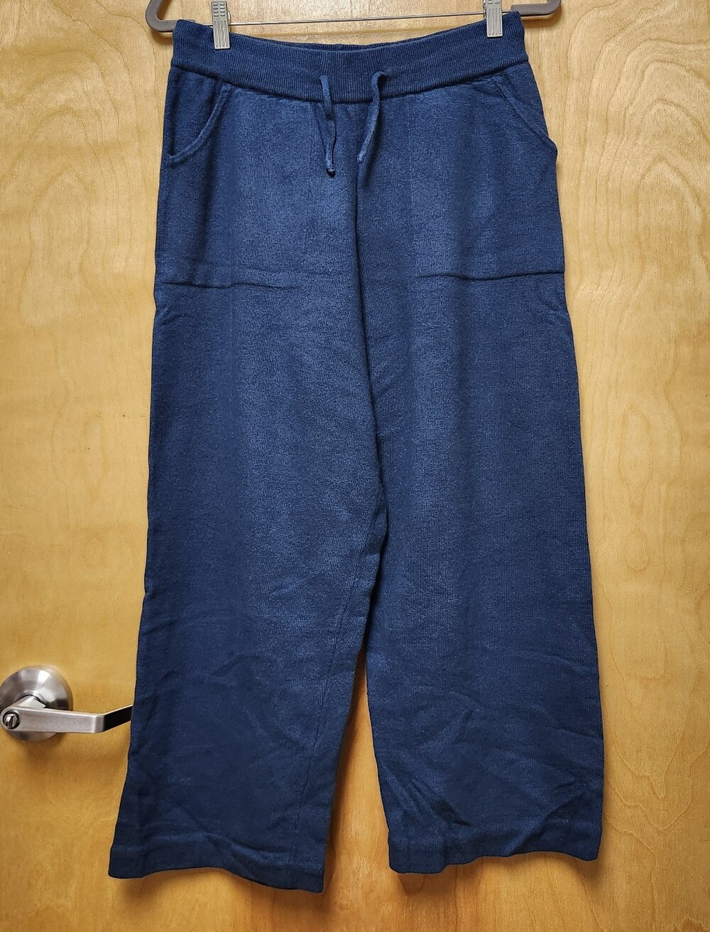 8 by YOOX Size M Knit pants Blue Comfort wool blend Comfort Lounge Travel